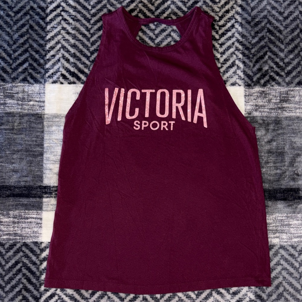 🐢Victoria Sport Women's Dark Red Muscle Tee